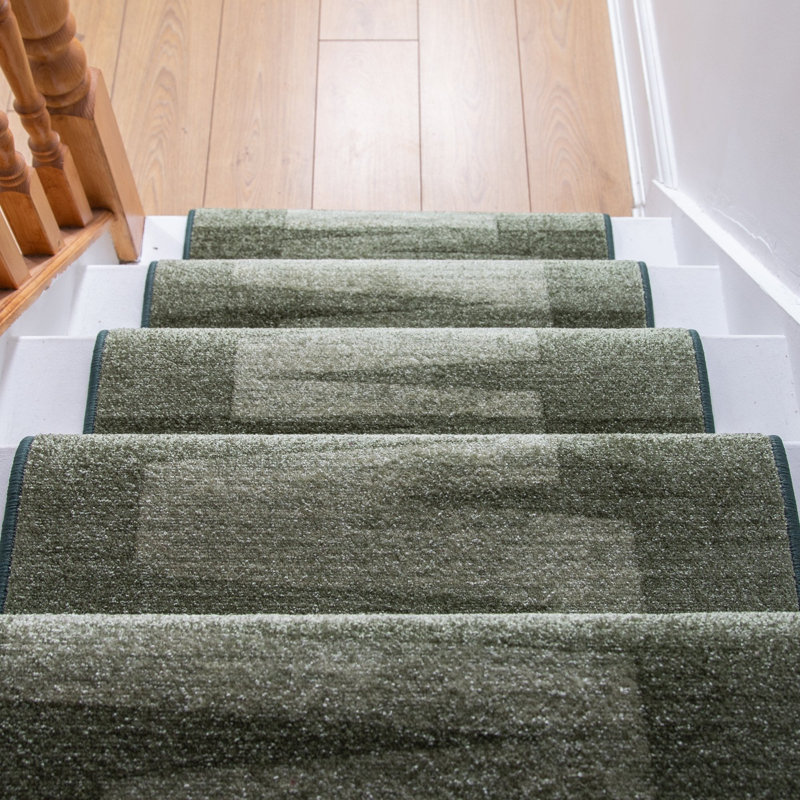 Ebern Designs Benedick Tufted Dark Green Stair Runner Wayfair.co.uk